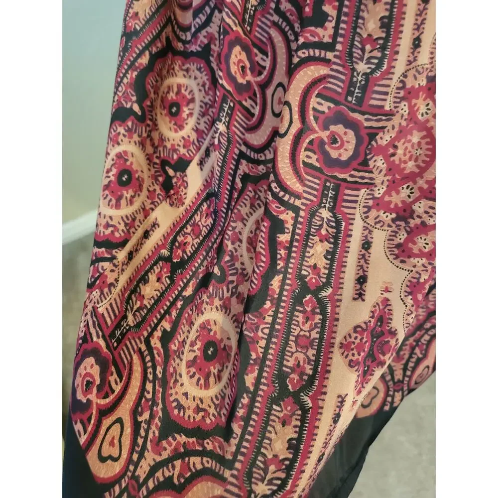 Aztec Style Silky Short Skirt with Shirring Waist (USA Size 4)